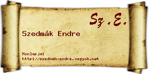 Szedmák Endre névjegykártya